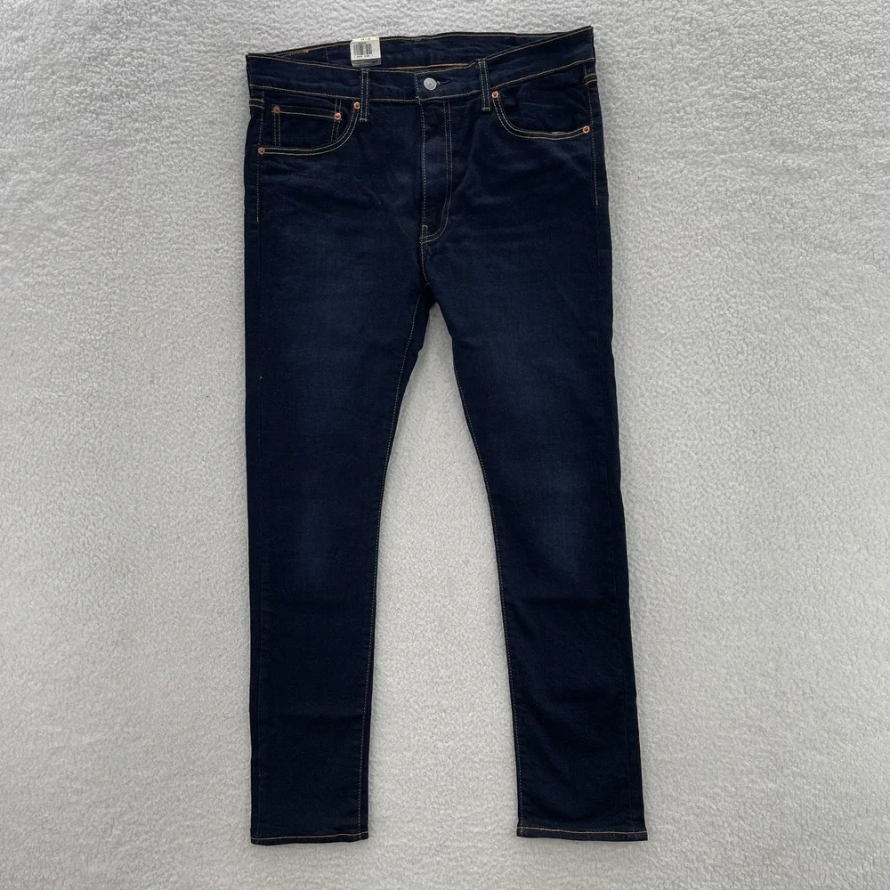 Levis Jeans Mens 36x32 Blue 512 Slim Taper Dark Wash Indigo Denim Preppy Casual